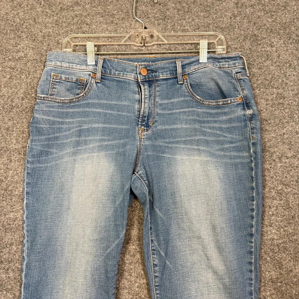 Old Navy Pants Womens 12 Blue Flare‎ Mid Rise Frayed Hem Casual Plus Size Denim